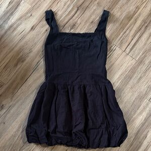 Classic Black Mini Dress with Square Neck